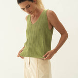 Jaya Green Linen Top - Näz - Sustainable Fashion Made in Portugal