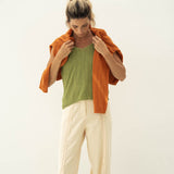 Jaya Green Linen Top - Näz - Sustainable Fashion Made in Portugal