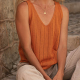 Jaya Orange Linen Top - Näz - Sustainable Fashion Made in Portugal