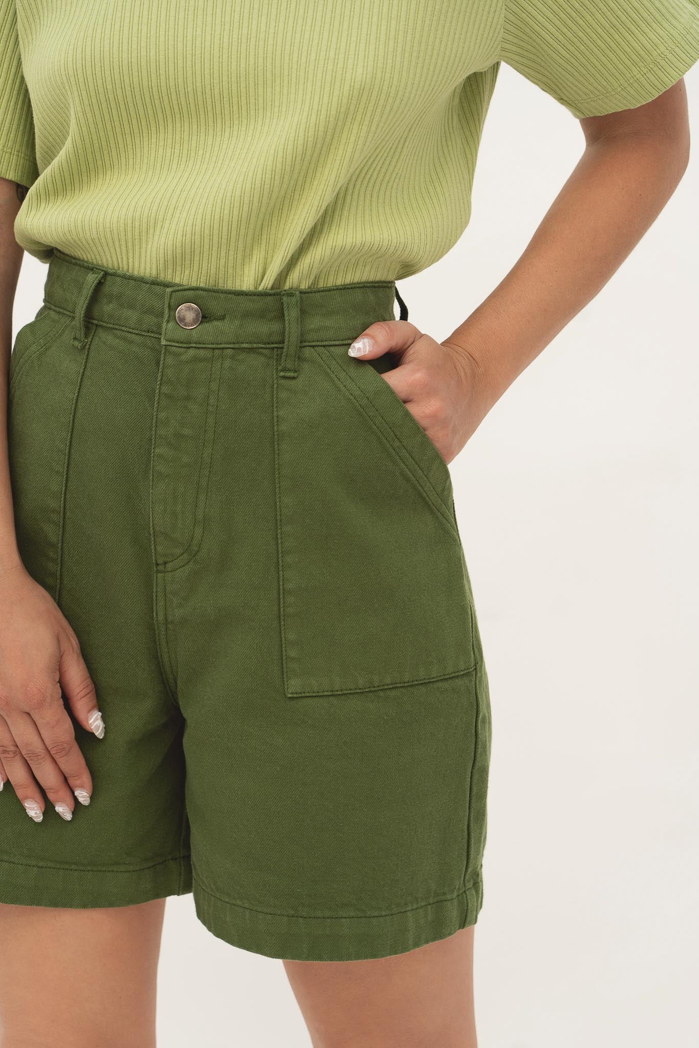 Karla Green Denim Shorts - Näz - Sustainable Fashion Made in Portugal