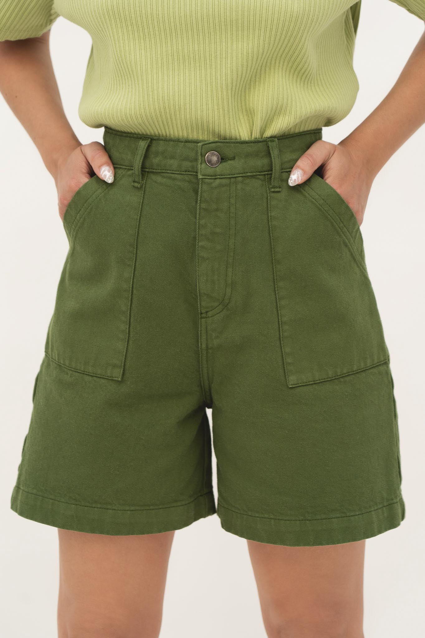 Karla Green Denim Shorts - Näz - Sustainable Fashion Made in Portugal