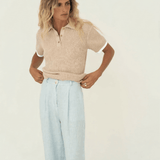 Lilly Beige Cotton Polo - Näz - Sustainable Fashion Made in Portugal