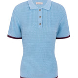 Lilly Light Blue Cotton Polo - Näz - Sustainable Fashion Made in Portugal