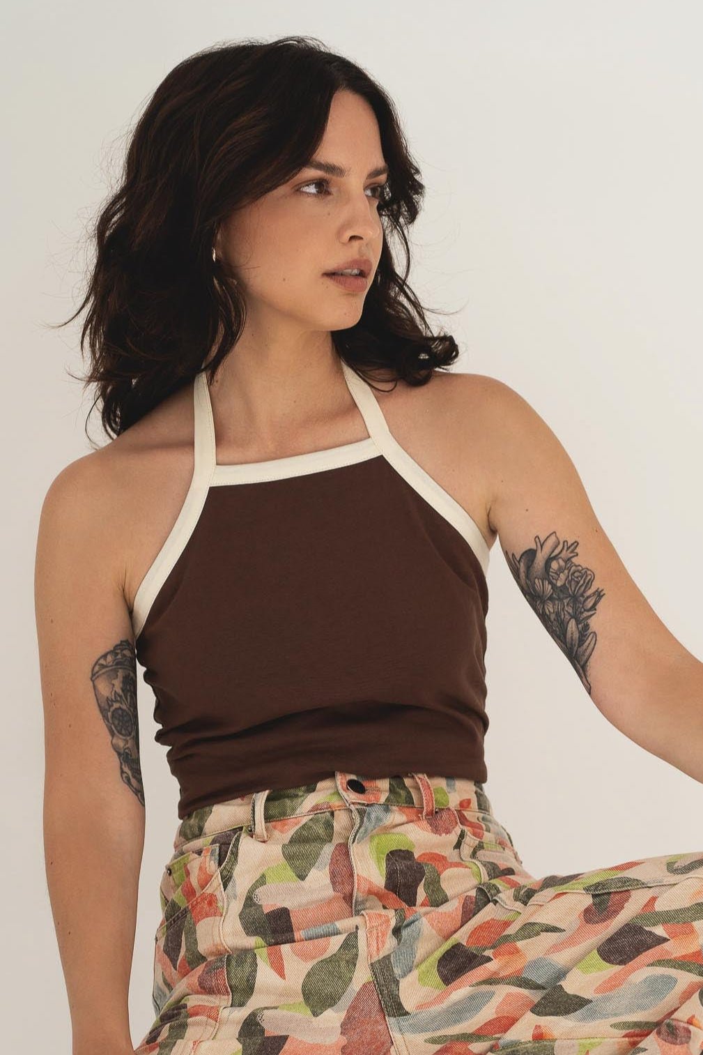 Liv Brown Jersey Top - Näz - Sustainable Fashion Made in Portugal