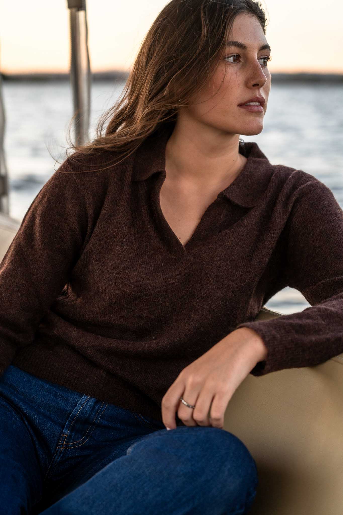 Lotte Brown Alpaca Polo - Näz-Sustainable Fashion Made in Portugal