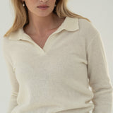 Lotte White Alpaca Polo - Näz-Sustainable Fashion Made in Portugal