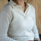 Lotte White Alpaca Polo - Näz-Sustainable Fashion Made in Portugal