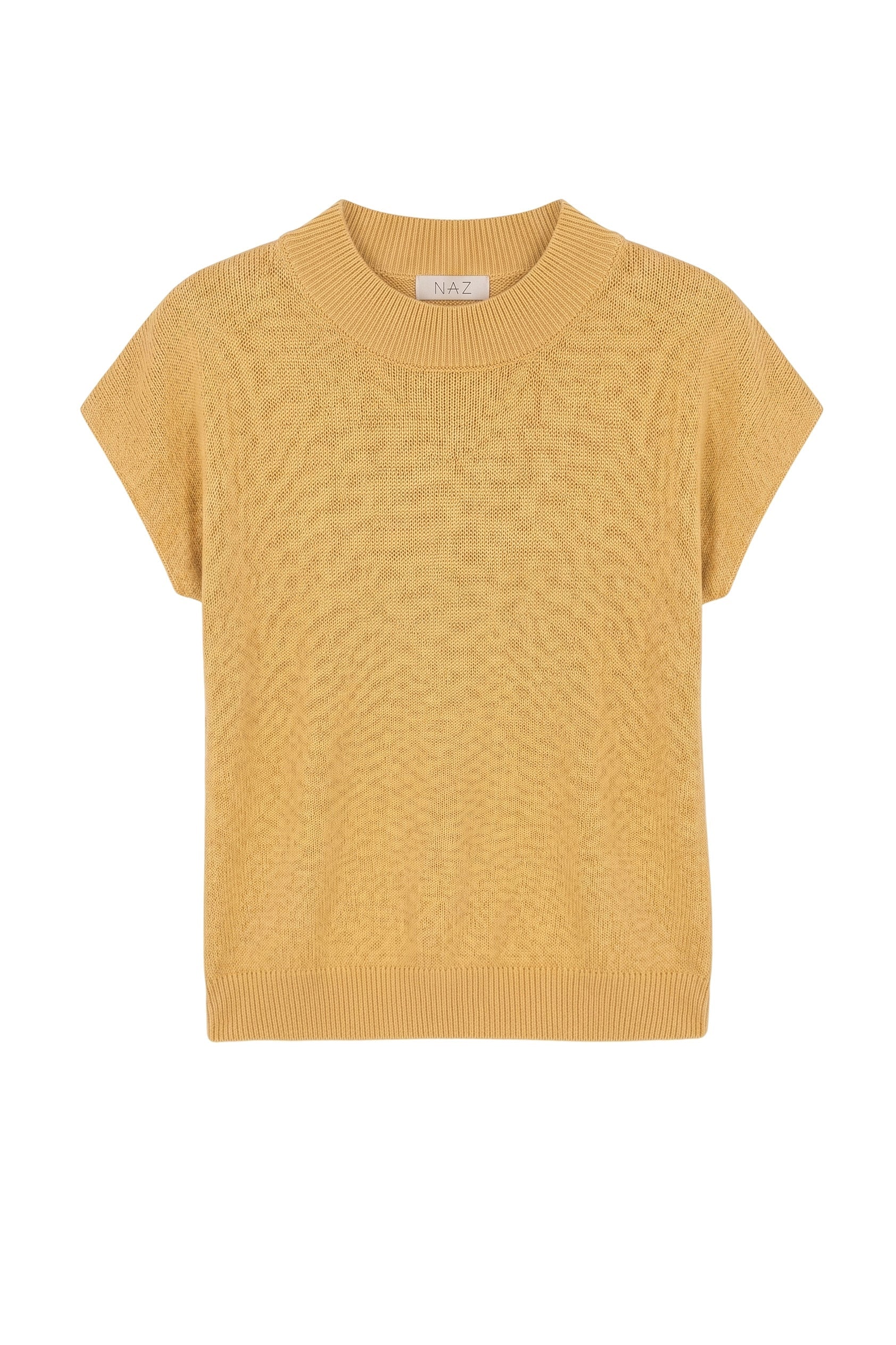 Lucia Yellow Linen Knit T-shirt - Näz - Sustainable Fashion Made in Portugal