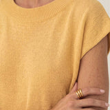 Lucia Yellow Linen Knit T-shirt - Näz - Sustainable Fashion Made in Portugal