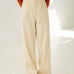 Mara Beige Frilled Trousers - Näz - Sustainable Fashion Made in Portugal
