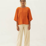 Mara Beige Frilled Trousers - Näz - Sustainable Fashion Made in Portugal