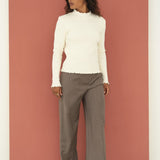 Mara Beige Wool Trousers - Näz - Sustainable Fashion Made in Portugal