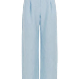 Mara Light Blue Linen Trousers - Näz - Sustainable Fashion Made in Portugal