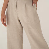Mara Natural Linen Trousers - Näz - Sustainable Fashion Made in Portugal