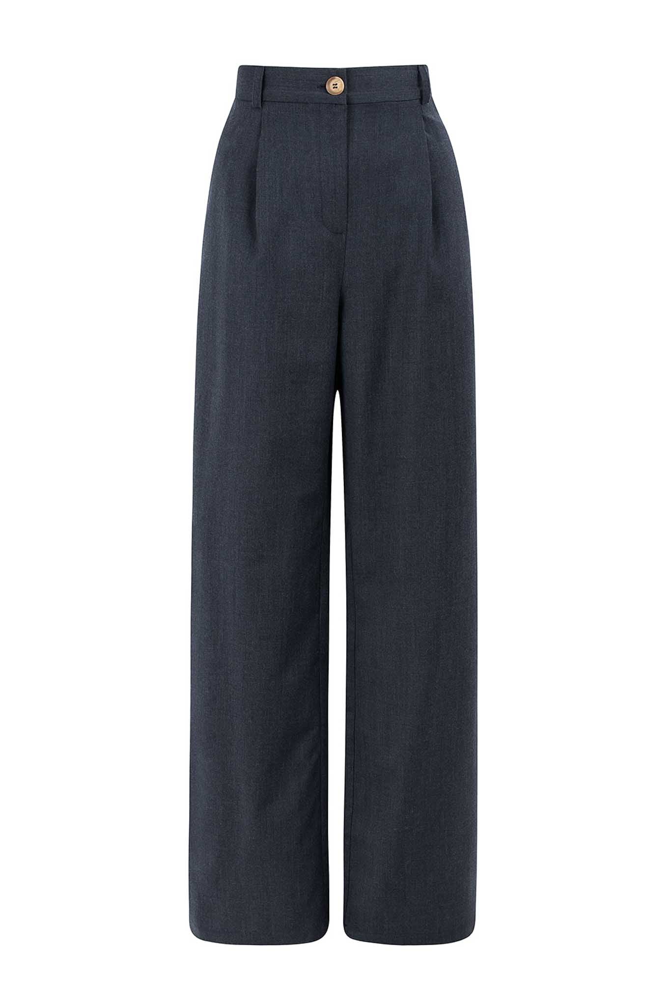 Mara Navy Wool Trousers - Näz - Sustainable Fashion Made in Portugal