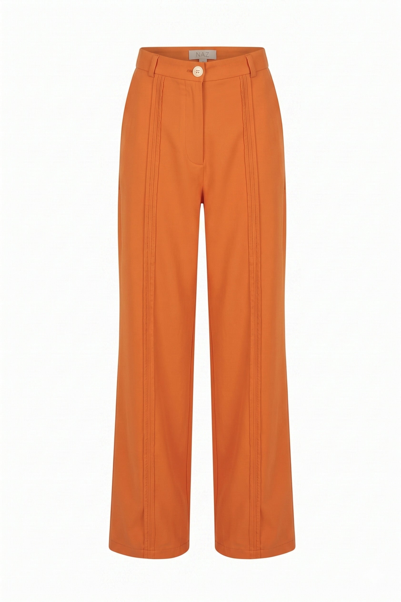 Mara Orange Frilled Trousers - Näz - Sustainable Fashion Made in Portugal