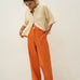 Mara Orange Frilled Trousers - Näz - Sustainable Fashion Made in Portugal