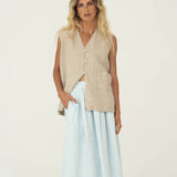 Mila Beige Linen Vest - Näz - Sustainable Fashion Made in Portugal