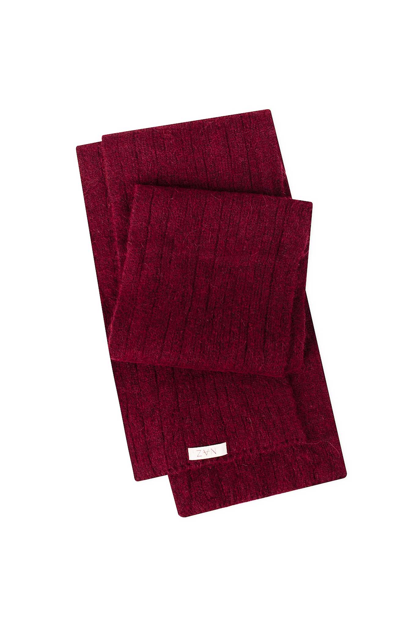 Mila Bordeaux Alpaca Scarf - Näz-Sustainable Fashion Made in Portugal