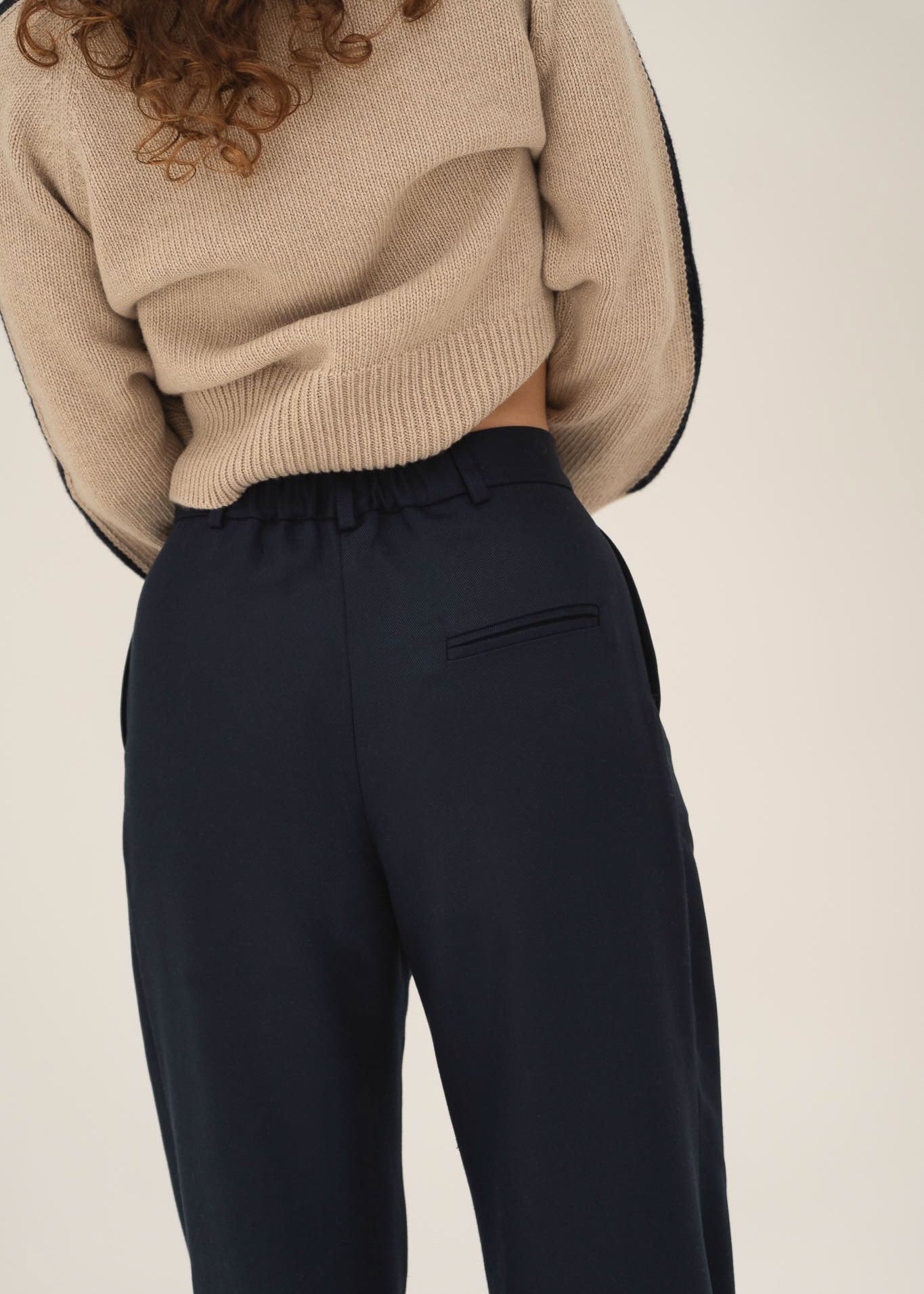 NAZ Mara Trousers in Navy. Made with 100% Tencel. Produced ethically in Portugal.