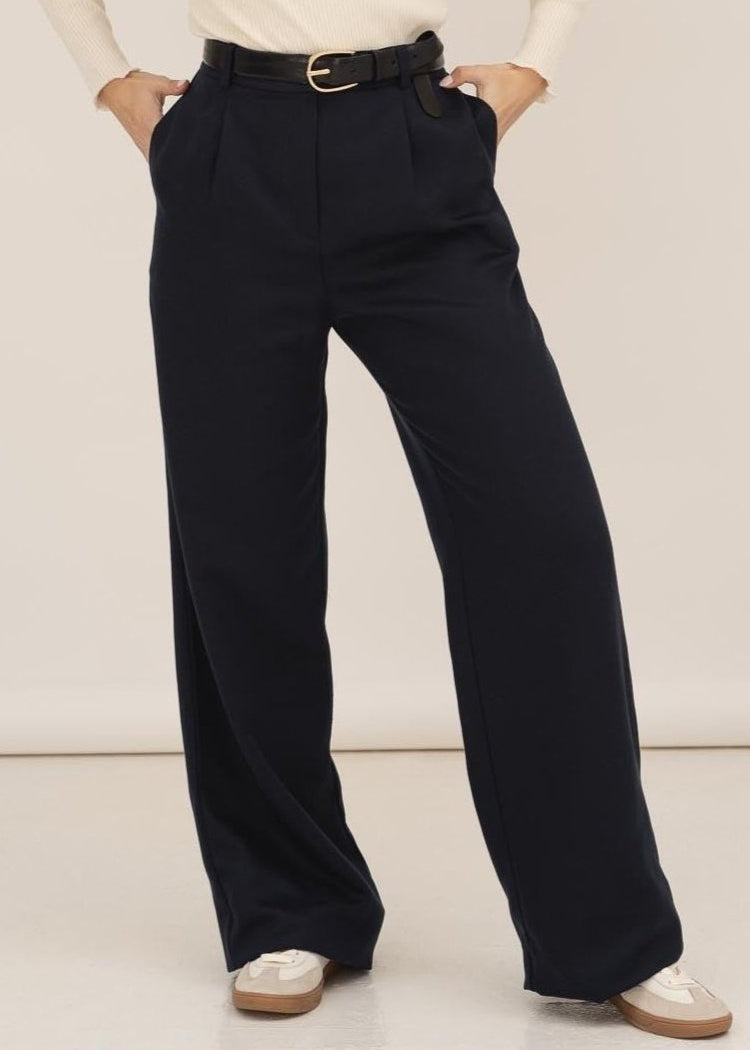 NAZ Mara Trousers in Navy. Made with 100% Tencel. Produced ethically in Portugal.