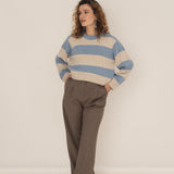 NAZ Mara Wool Trousers in Beige. Made with 100% wool. Produced ethically in Portugal.