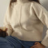 NAZ Emma Sweater in White. Made with 50% Recycled Aplaca and 50% Recycled Wool. Produced ethically in Portugal.