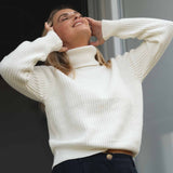 NAZ Edith Jumper in White. Made with Recycled Cashmere. Produced ethically in Portugal.