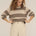 NAZ Mia Striped Sweater in Beige. Made with Recycled Polyamide and Wool. Produced ethically in Portugal.