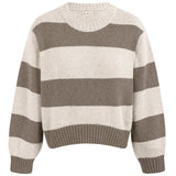 NAZ Mia Striped Sweater in Beige. Made with Recycled Polyamide and Wool. Produced ethically in Portugal.