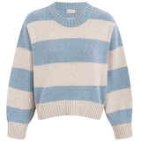 NAZ Mia Striped Sweater in Blue. Made with Recycled Polyamide and Wool. Produced ethically in Portugal.