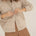 NAZ Sophia Knit Cardigan in Beige. Made with Recycled Polyamide and Wool. Produced ethically in Portugal.