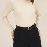 NAZ Ava Turtleneck in White. Made with 100% deadstock cotton. Produced ethically in Portugal.