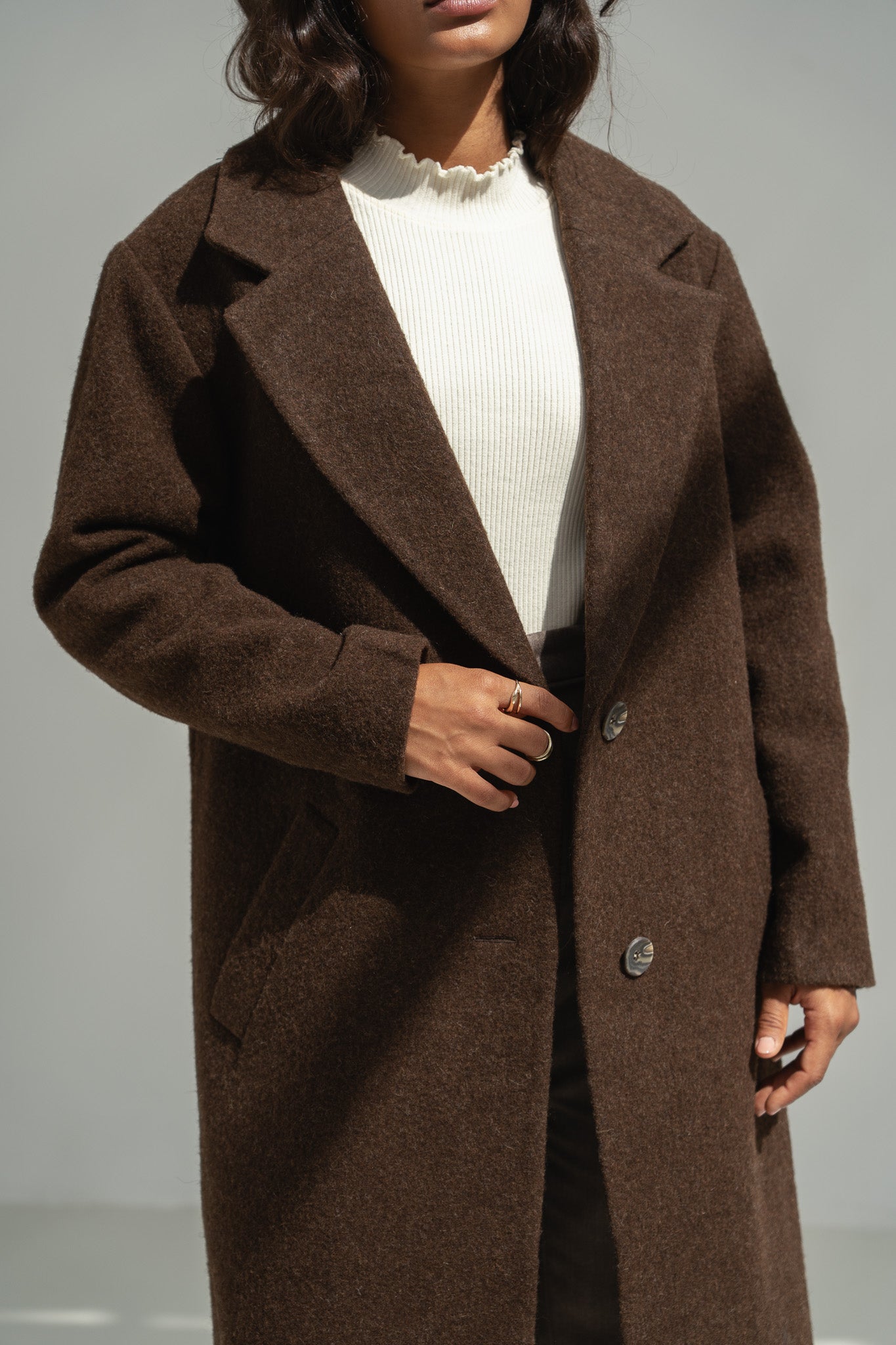 Noah Brown Wool Overcoat - Näz - Sustainable Fashion Made in Portugal
