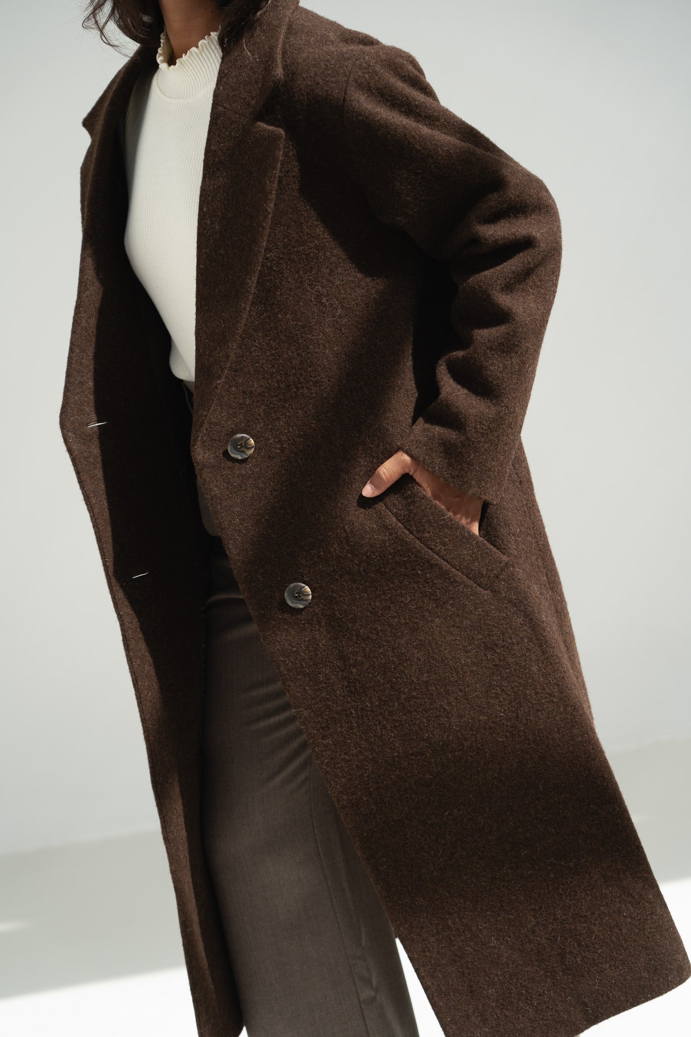 Noah Brown Wool Overcoat - Näz - Sustainable Fashion Made in Portugal