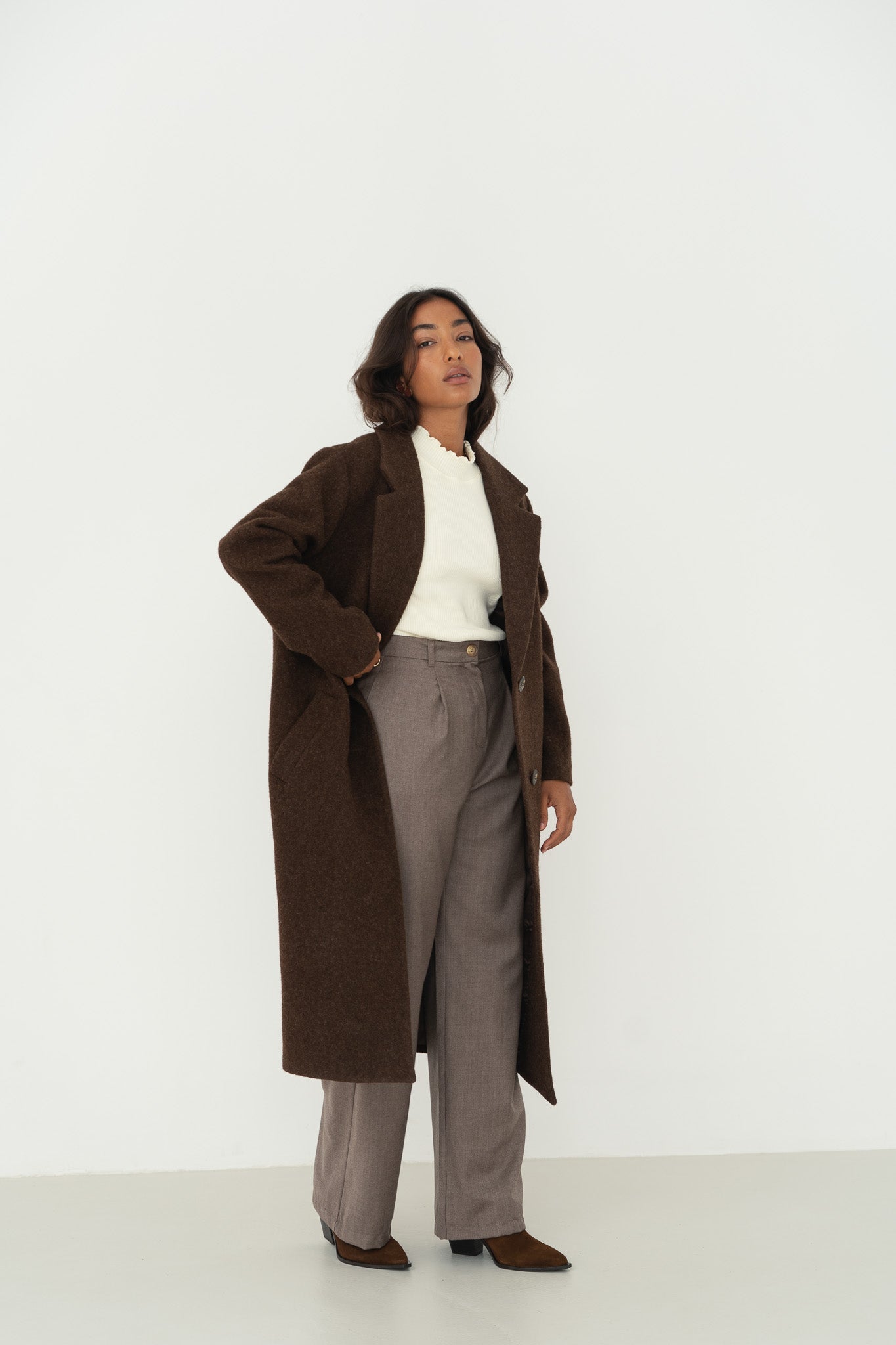 Noah Brown Wool Overcoat - Näz - Sustainable Fashion Made in Portugal