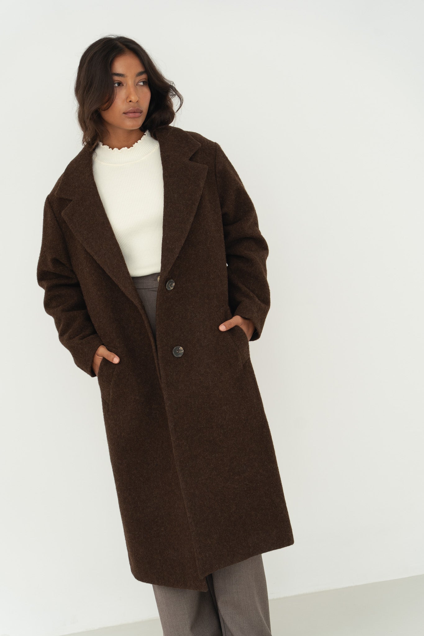 Noah Brown Wool Overcoat - Näz - Sustainable Fashion Made in Portugal