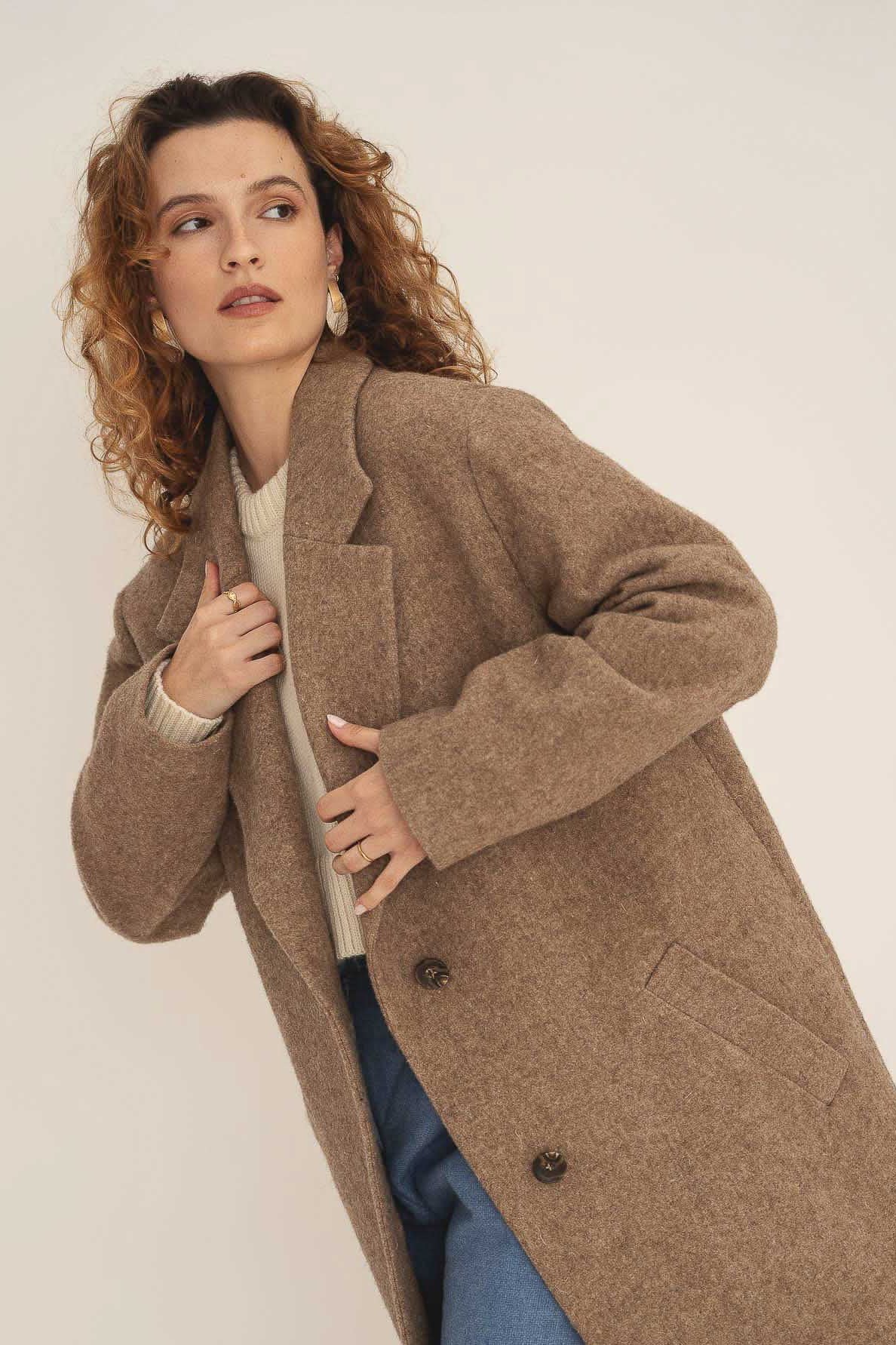 Noah Camel Wool Overcoat - Näz - Sustainable Fashion Made in Portugal