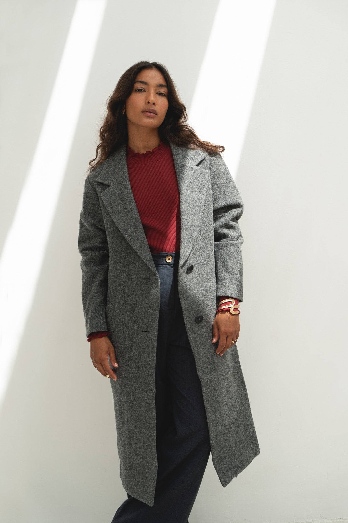 Noah Grey Wool Overcoat - Näz - Sustainable Fashion Made in Portugal