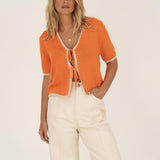Olivia Orange Tie Front Top - Näz - Sustainable Fashion Made in Portugal