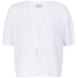 Olivia White Tie Front Top - Näz - Sustainable Fashion Made in Portugal