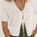 Olivia White Tie Front Top - Näz - Sustainable Fashion Made in Portugal