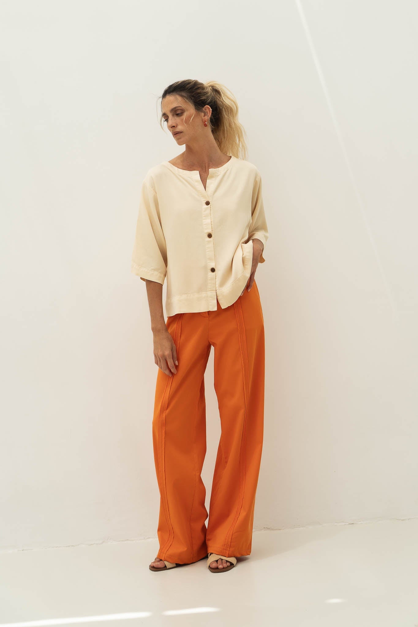 Sari Beige Tencel Top - Näz - Sustainable Fashion Made in Portugal