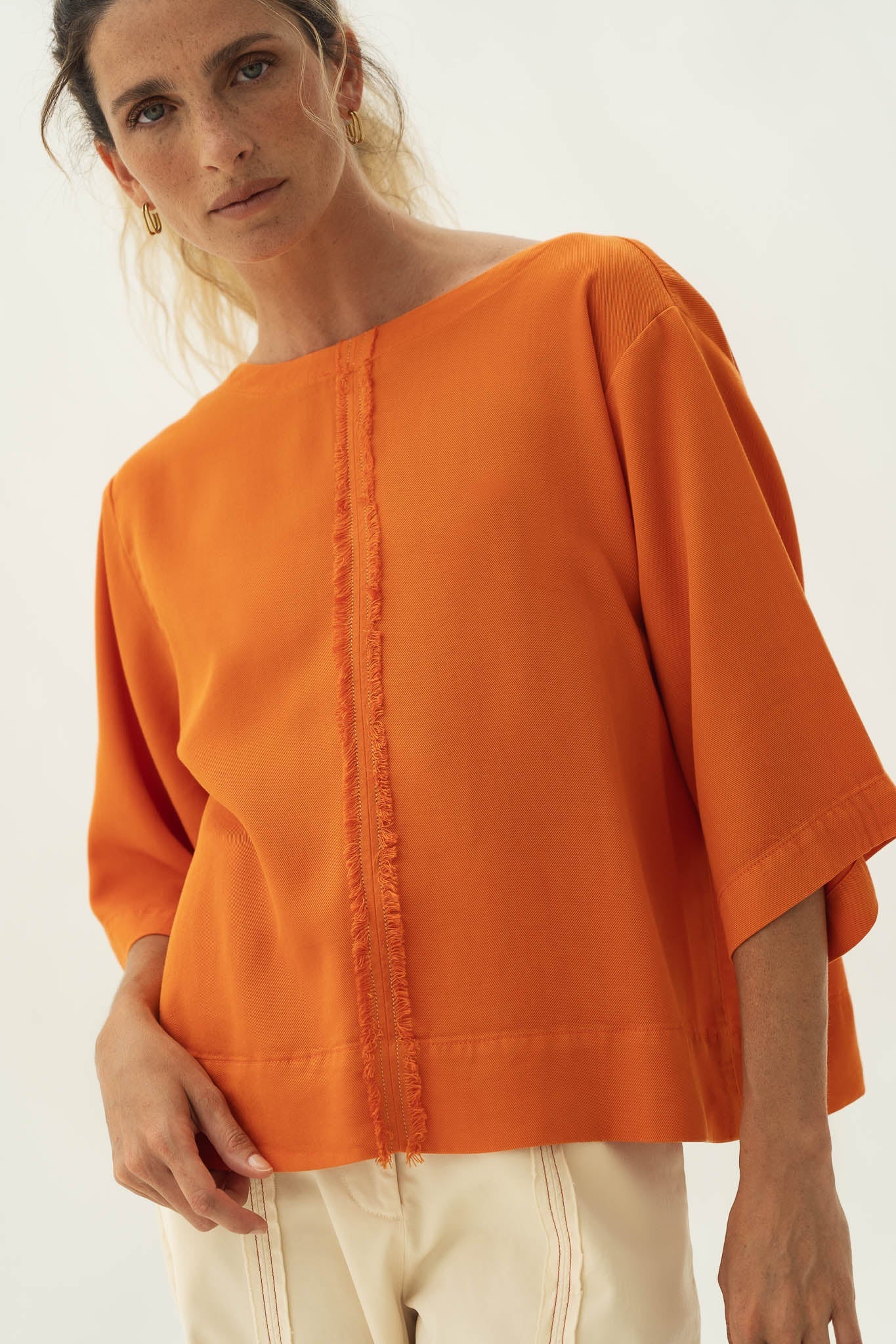 Sari Orange Tencel Top - Näz - Sustainable Fashion Made in Portugal