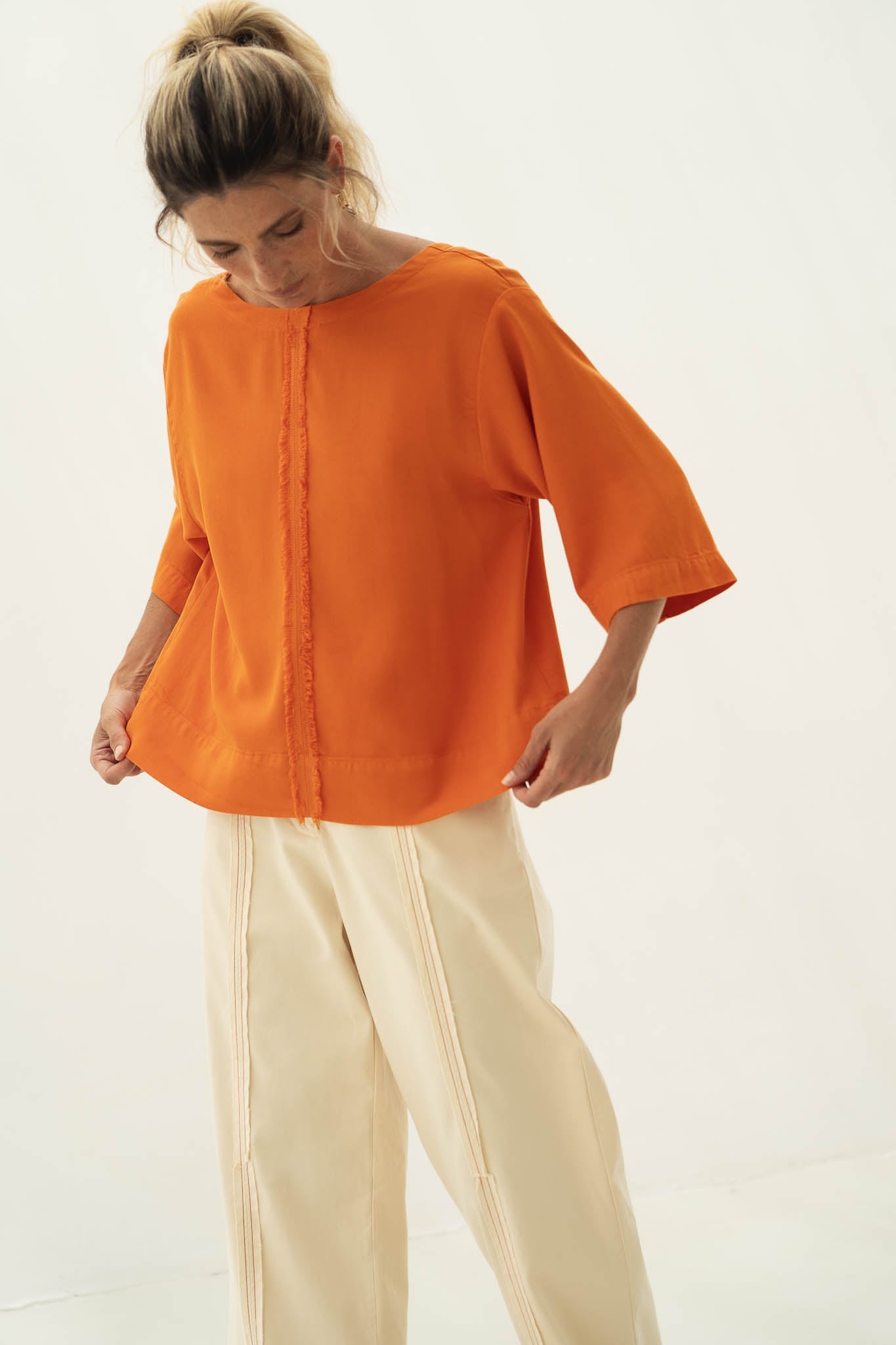 Sari Orange Tencel Top - Näz - Sustainable Fashion Made in Portugal