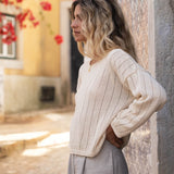 Sofie Beige Linen Sweater - Näz - Sustainable Fashion Made in Portugal