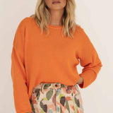 Sofie Orange Cotton Sweater - Näz - Sustainable Fashion Made in Portugal