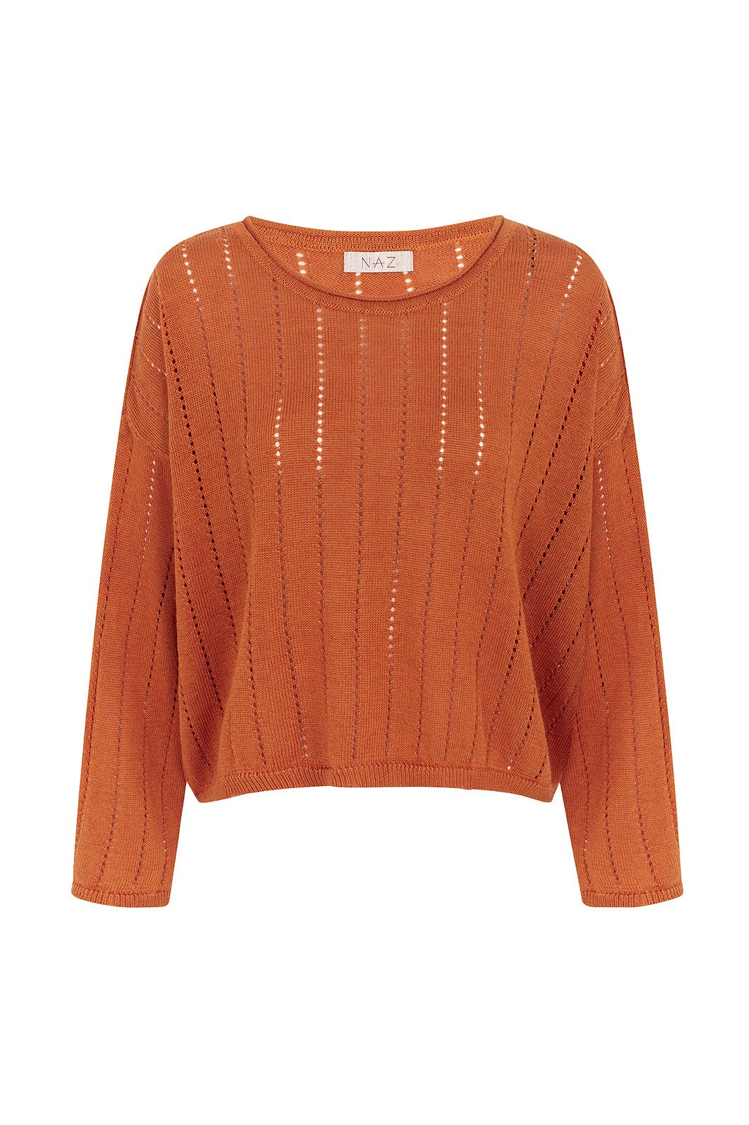 Sofie Orange Linen Sweater - Näz - Sustainable Fashion Made in Portugal