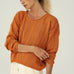 Sofie Orange Linen Sweater - Näz - Sustainable Fashion Made in Portugal