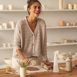 Sophia Cotton Grey Cardigan - Näz - Sustainable Fashion Made in Portugal